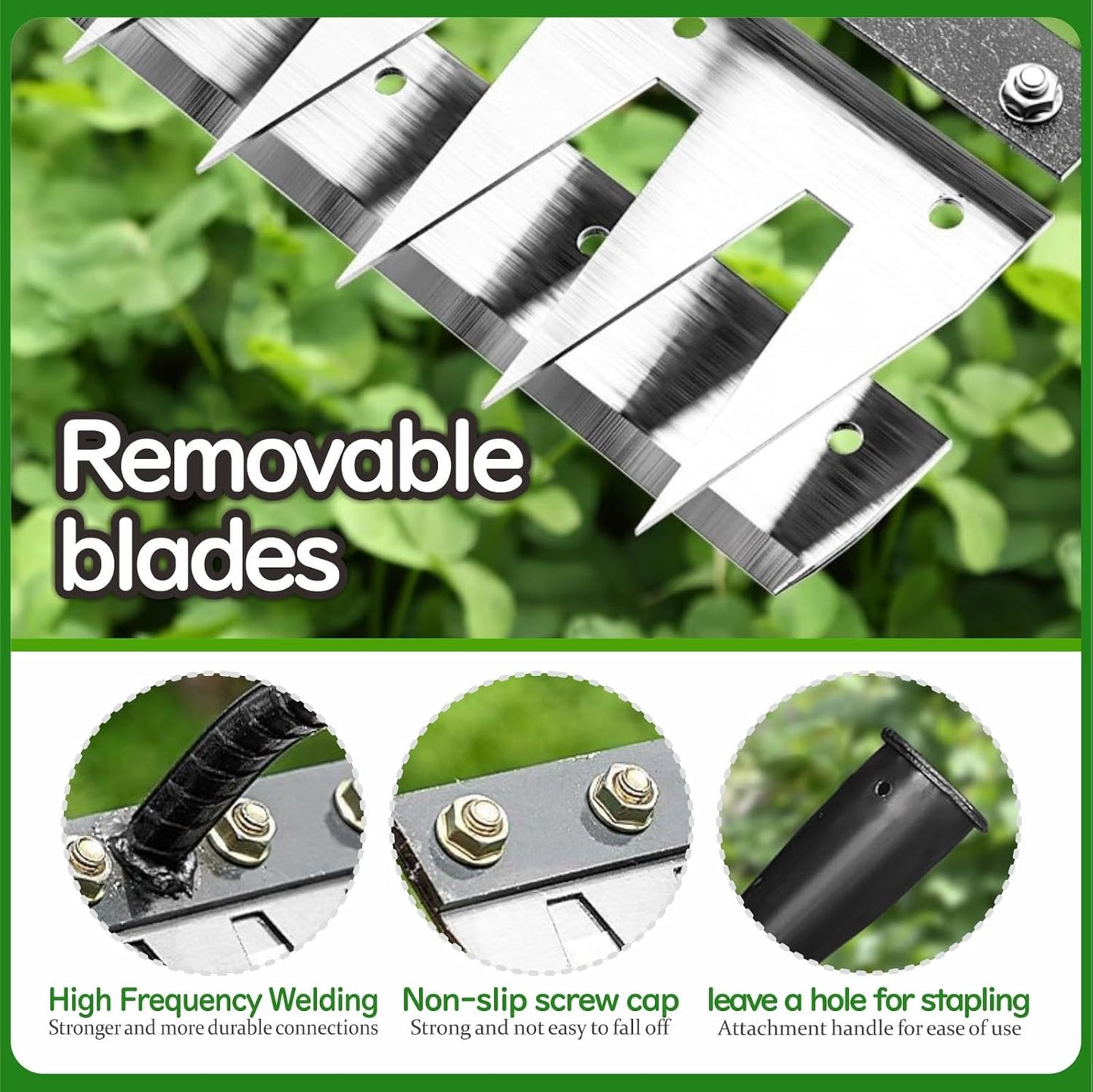 2025 Iron Weeding Rake 2.0, Iron Rake for Gardening and Weedings, Heavy Duty Gardening Hand Weed Puller Tools, 8 Teeth Carbon Steel Garden Weedings Rakes for Lawn Care