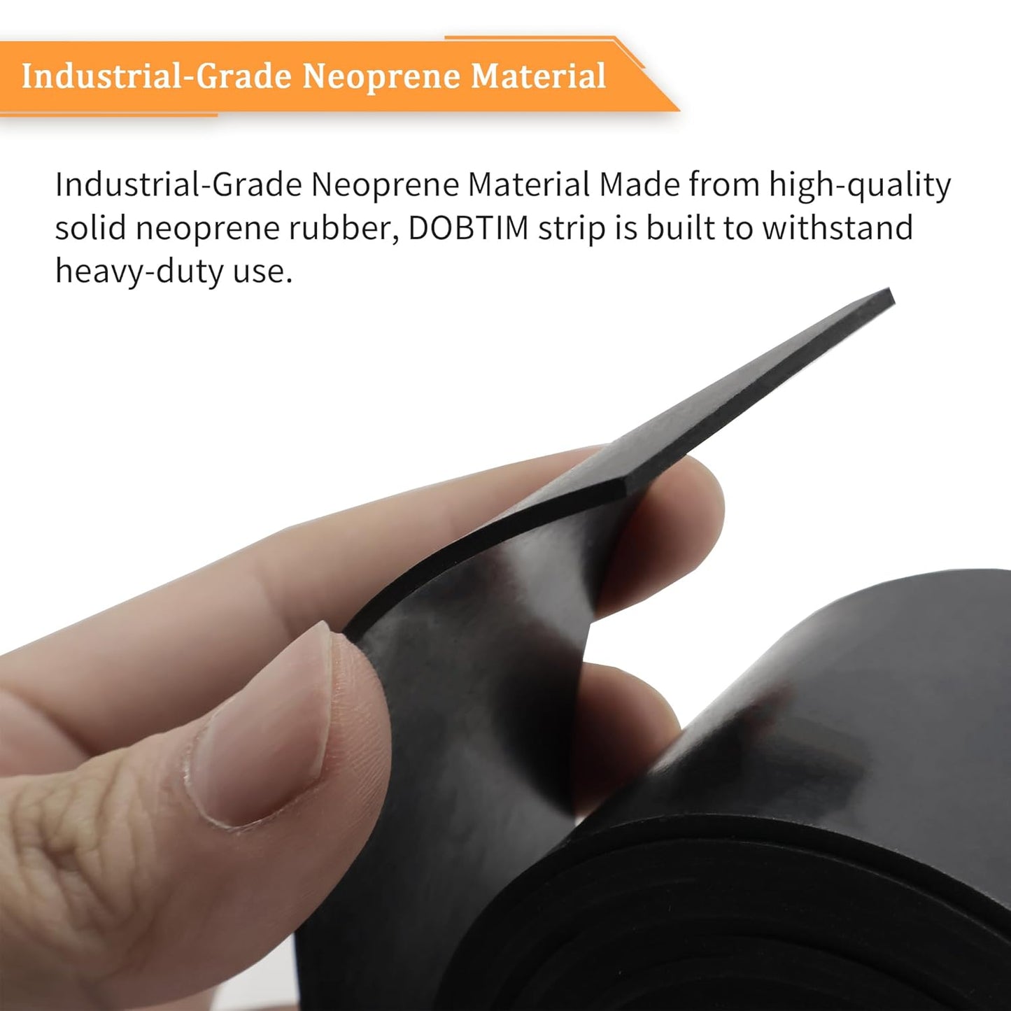 DOBTIM Neoprene Rubber Strips 1/8 (.125)" Thick X 2" Wide X 110" Long, Solid Rubber Rolls Use for Gaskets DIY Material, Supports, Leveling, Sealing, Bumpers, Protection, Abrasion, Flooring, Black