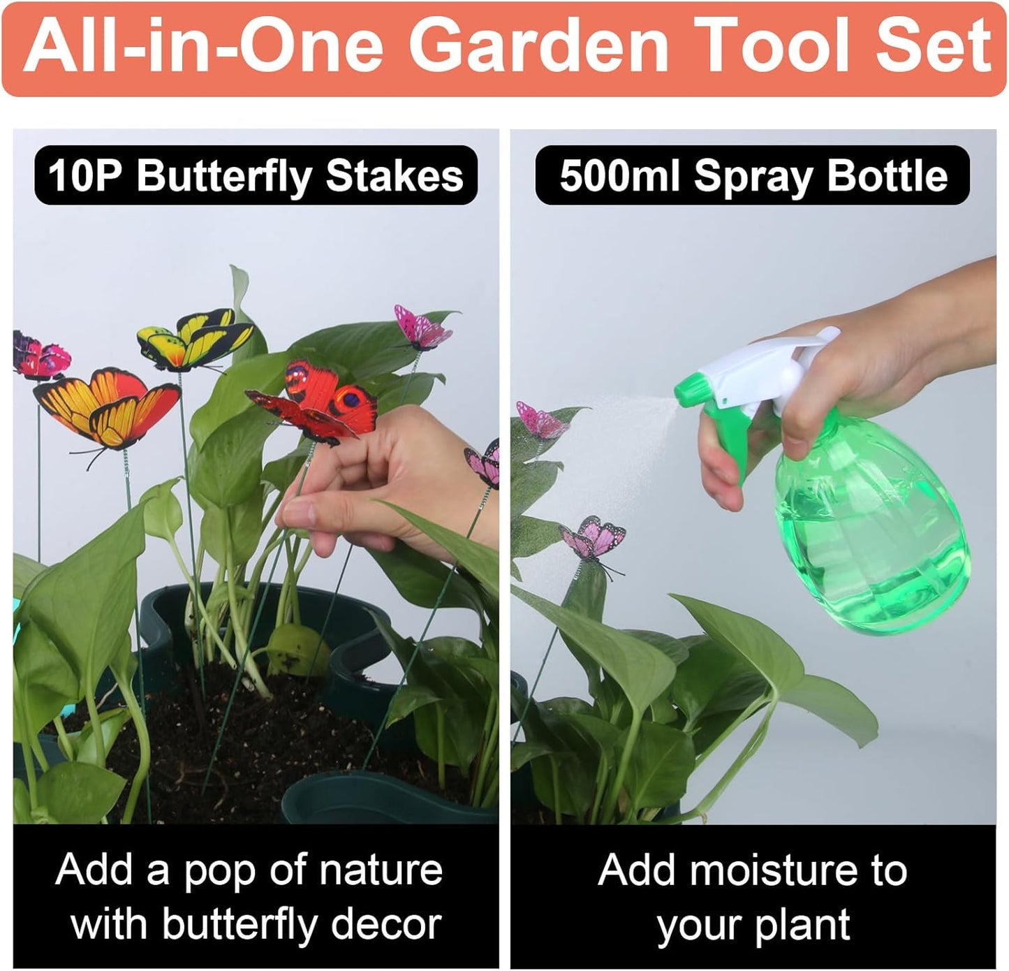 Vertical Planter, 5 Tier Stackable Strawberry Planter with Garden Tool Set, Movable Indoor/Outdoor Garden Herb Pot for Growing Vegetables and Succulents, Green