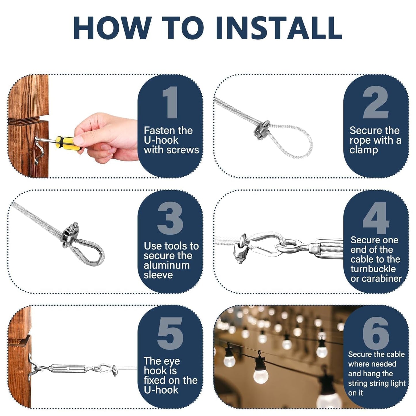 3/16 Wire Rope Kit, 165ft Vinyl Coated Galvanized Steel Cable with M5 Turnbuckles for Cables Wire, Rope Clamp & Thimble, 7X7 Strand Aircraft Cable for Anchored Shed, Fencing, Sunshade