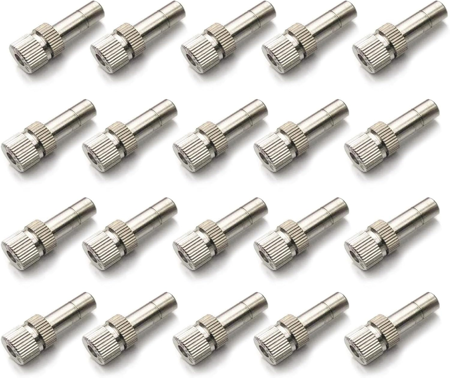 20pcs Brass Mister Nozzles, 6mm Misting Nozzles for Outdoor Cooling System, Landscaping, Air Humidification, Greenhouse Irrigation (without Filter, 0.028"/0.7mm Orifice)