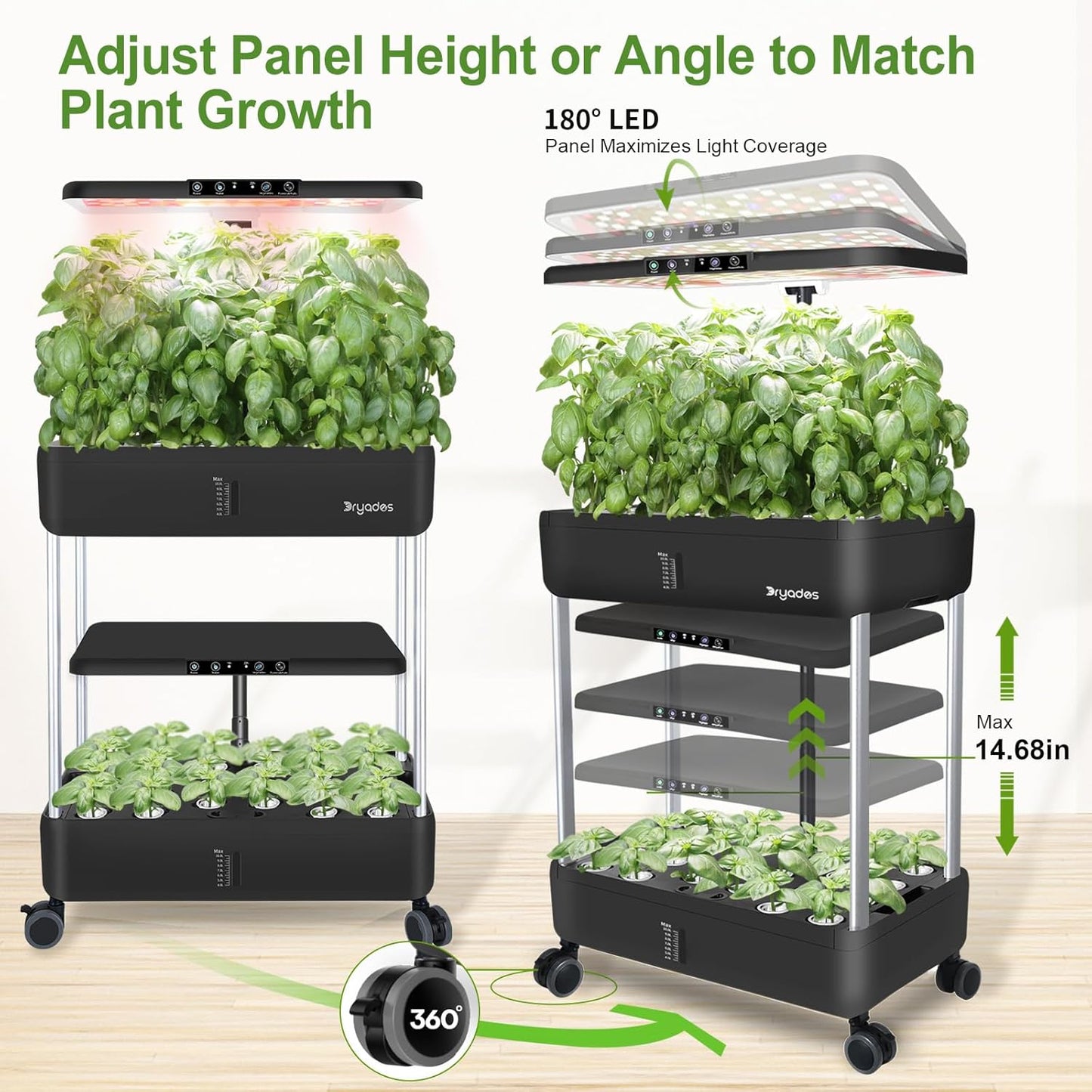 Hydroponics Growing System Indoor Garden - DRYADES 44 Pods Herbs Garden Kit Indoor with LED Grow Light Grow Anything Plants Germination Kit (No Seeds) Harvest Vegetable Lettuce for Home Kitchen