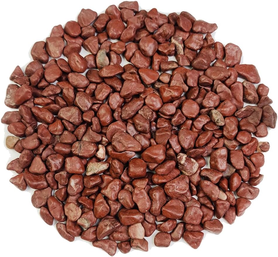 HappyFiller Small Red River Rocks Decorative Pebbles Natural Aquarium Gravel Stones for Fish Turtle Tank,Soil Cover,Indoor Outdoor Garden Succulent Potted Plants Top Dressing,Zen Garden,2 LB