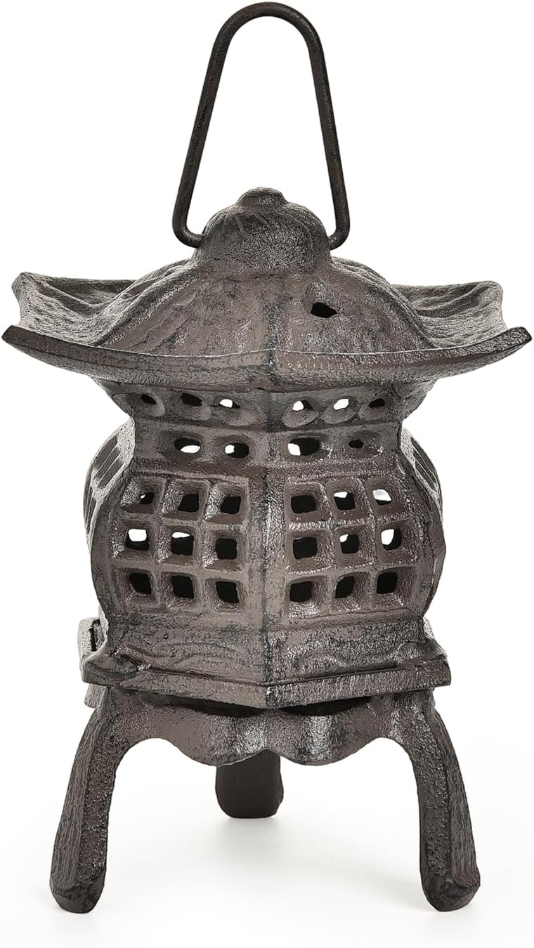 Sungmor Cast Iron Candle Holder, Decorative Garden Hanging Lantern, Vintage Tabletop Tealight Candle Holder, Home Porch Patio Decor, Candle Stand for Votive Candle, Flameless Candle