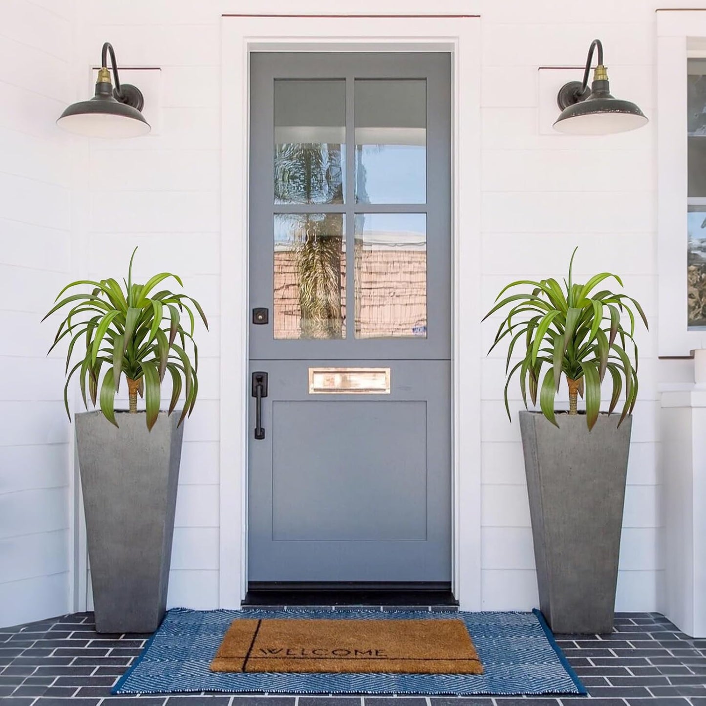 Briful Fake Agave Plant 22in Artificial Agave Potted Plant Fake Outdoor Plants for Home Office Living Room Bedroom Kitchen Table Decor