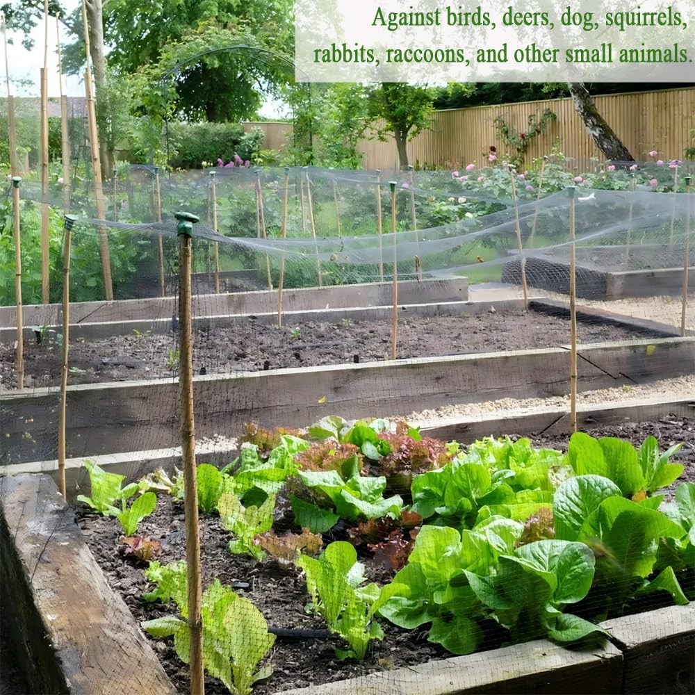 50X50 FT Bird Netting for Chicken Coop, 1 in Mesh, Woven Chicken Netting Roof Mesh Cover Garden Protection for Vegetables, Blueberry, Strawberry Plants, Fruit Trees.