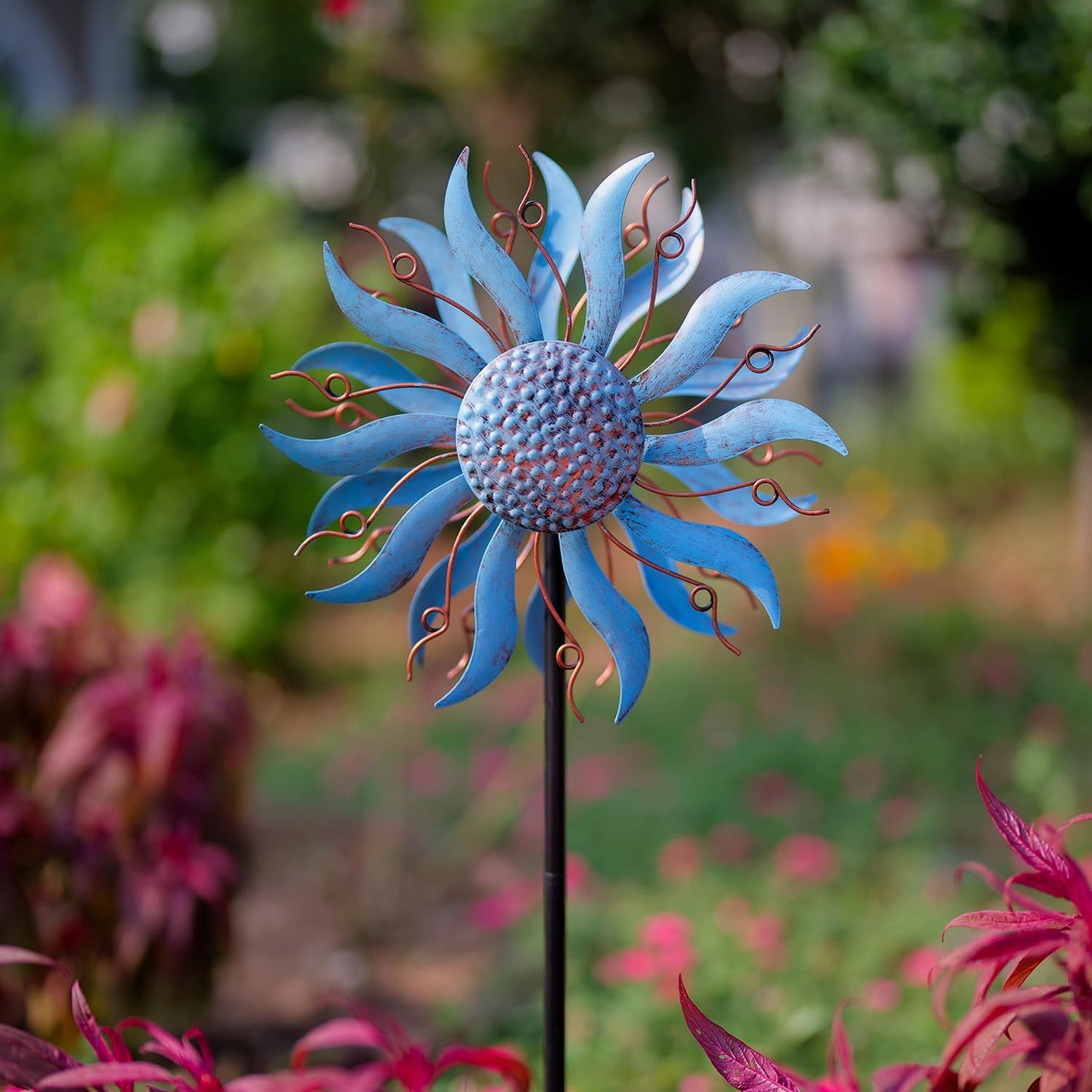 Wind Spinner Outdoor Decoration, 57”H*13”D Wind Sculptures Metal Yard Art Windmill, Pinwheels for Yard and Garden