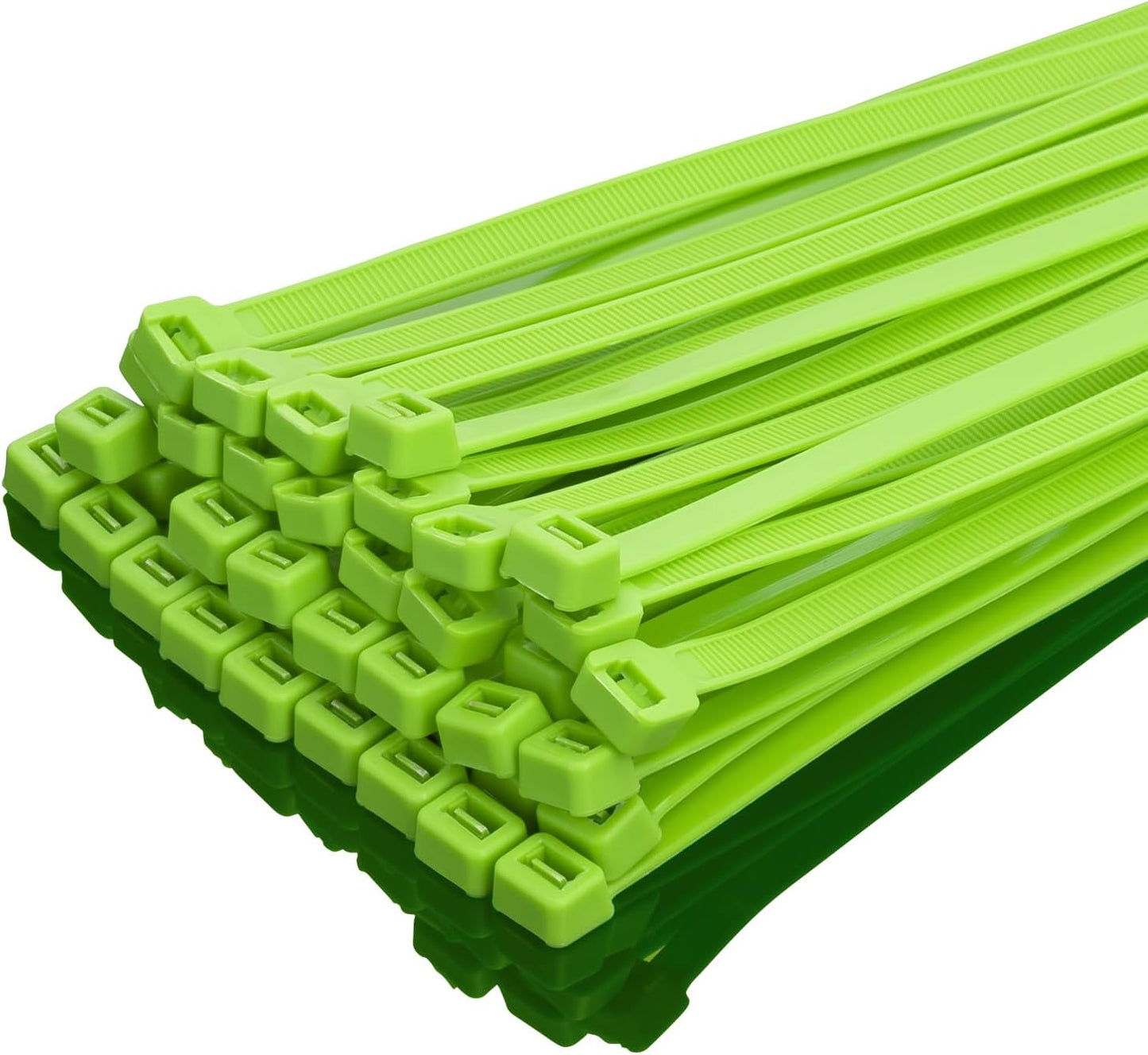 XINGO 8 Inch Apple Green Zip Ties Heavy Duty 100 Pack, 120 LBS Tensile Strength, Premium Nylon Cable Wire Ties, Self-locking Plastic Ties for Indoor and Outdoor Use
