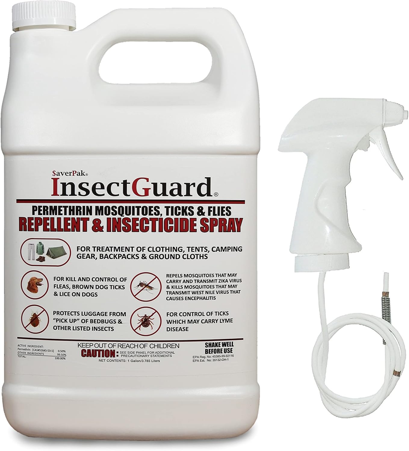 $averPak InsectGuard Permethrin Mosquitoes, Ticks and Flies Repellent & Insecticide Spray Gallon (128oz)