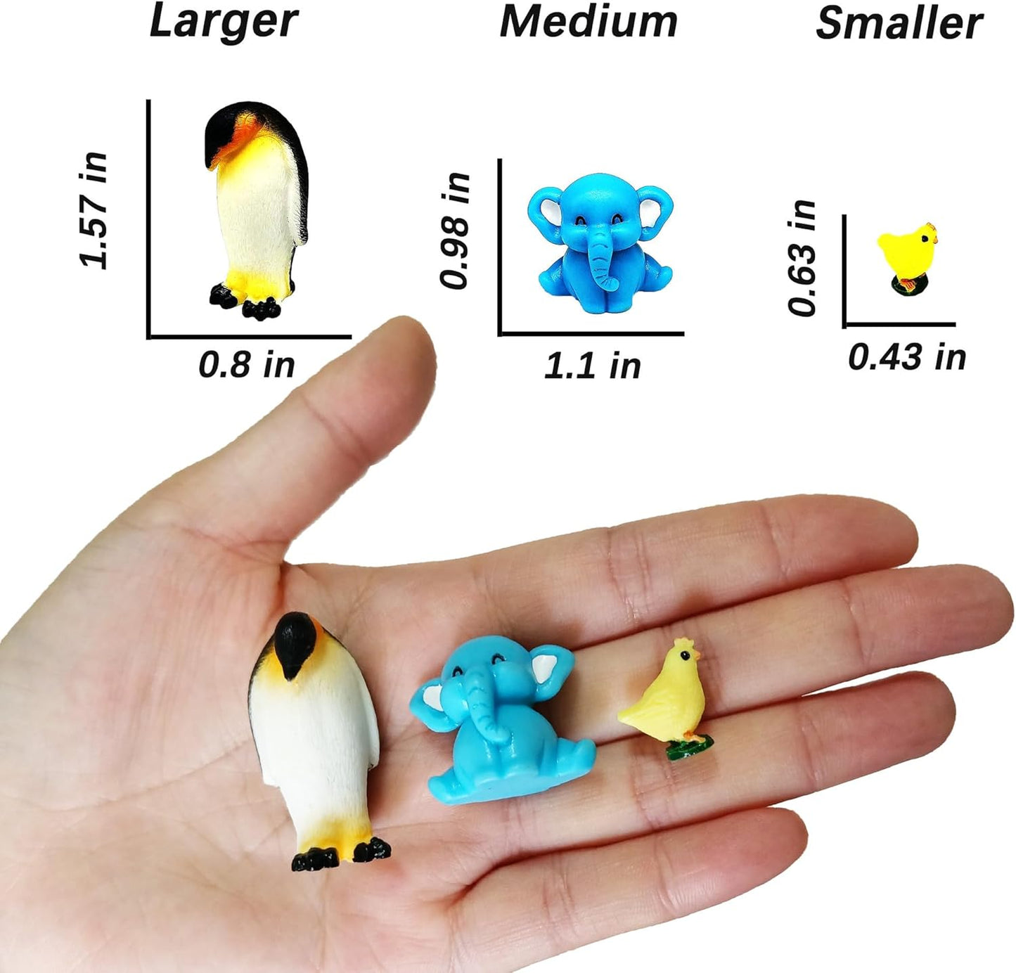 18 Mini Resin Animals Family Figures, 70 Pcs Tiny Plastic Animals Small Little Figurines to Hide Miniature Fairy Garden Accessories