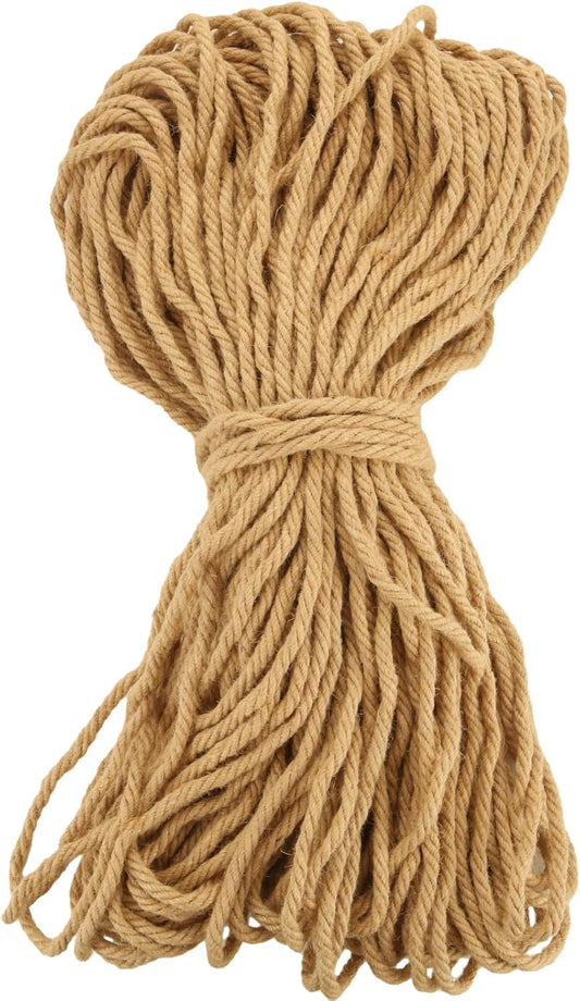 8mm Thick Jute Twine, 246 Feet 4Ply Jute Rope for Crafts, Heavy Duty Twine String for Gardening, Crafting, Bundling, Cat Scratching Post, Home Decor