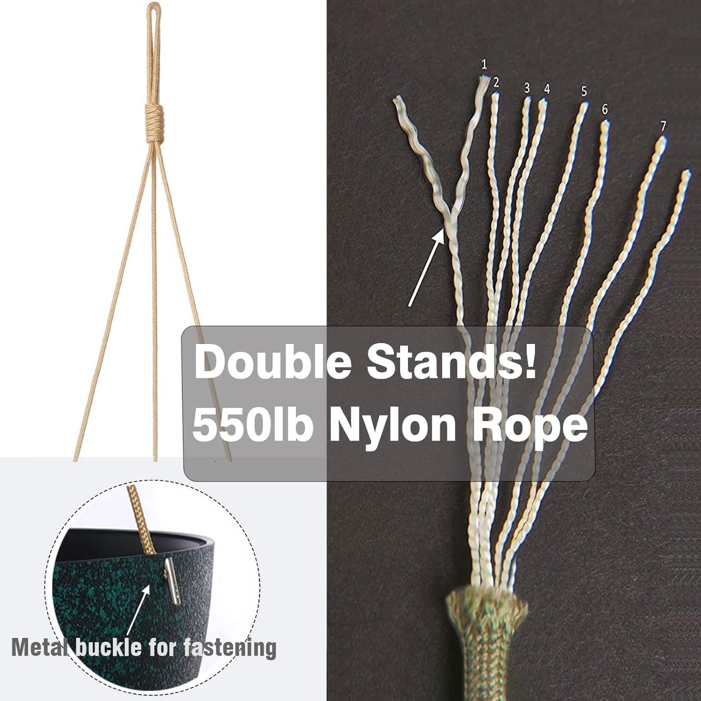 13 Inch 2 Pack Large Hanging Planters for Indoor Outdoor Plants, Plastic Hanging Basket Pots for House Plants Flowers, Black Speckles