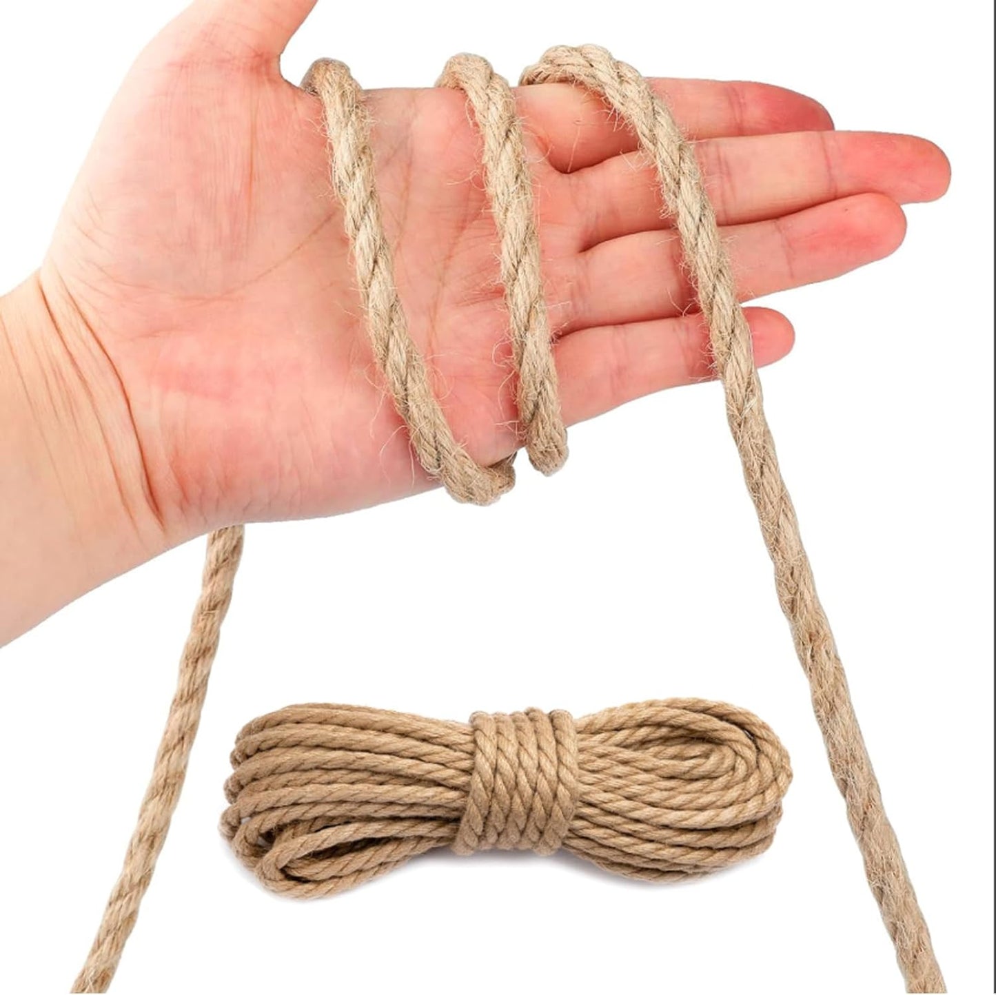 Jute Twine String 5mm x 328FT – Extra Long Natural Twine for Garden, Crafts, Bundling, Packaging & Cat Post Repair