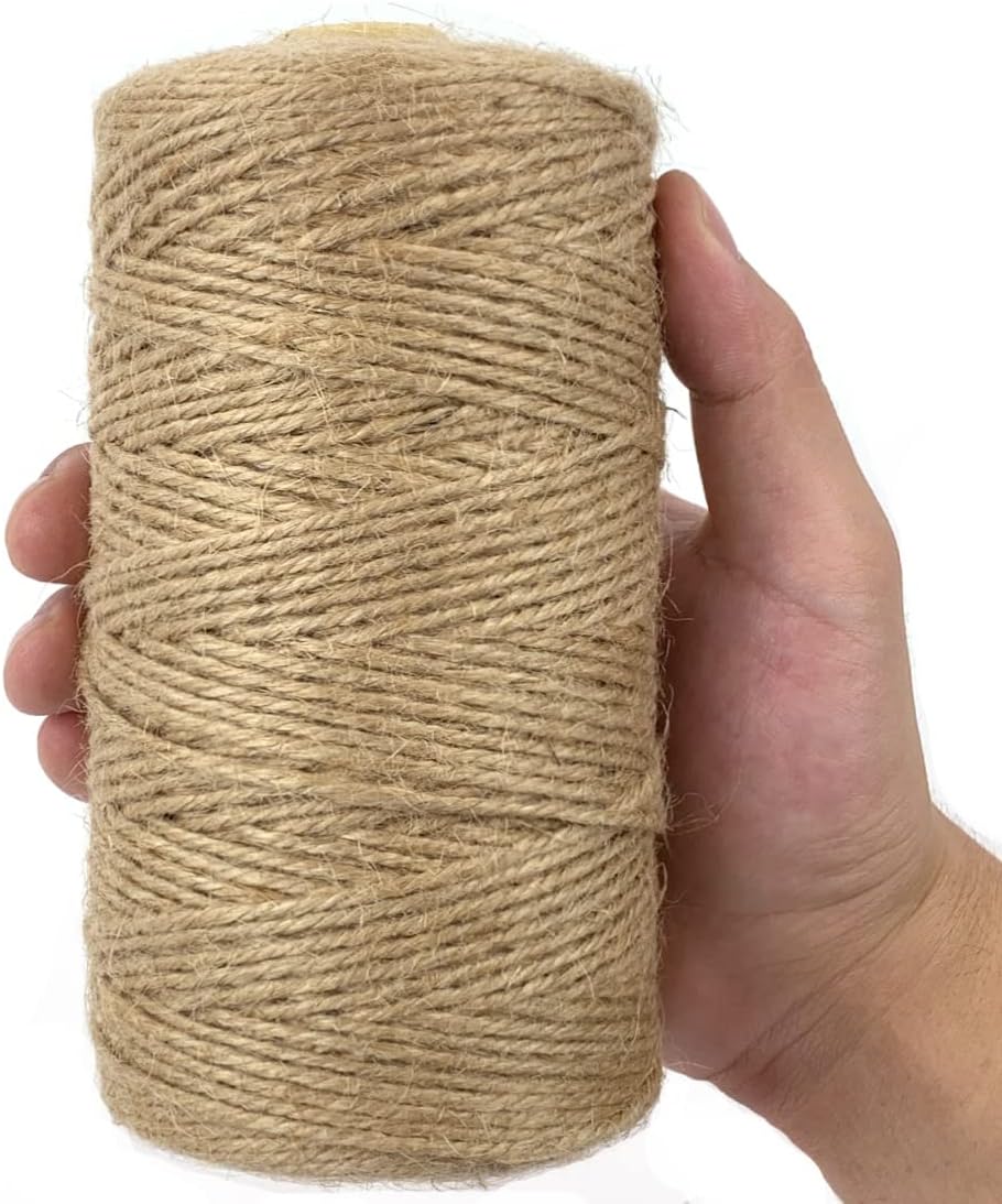 PerkHomy Garden Twine Strong Natural Jute 720 Feet Long Brown Twine for Gardening Tomato Climbing Plant Tie Floristry Crafts Gift Wrapping Packing Decor (Brown 2.5mm * 720feet)