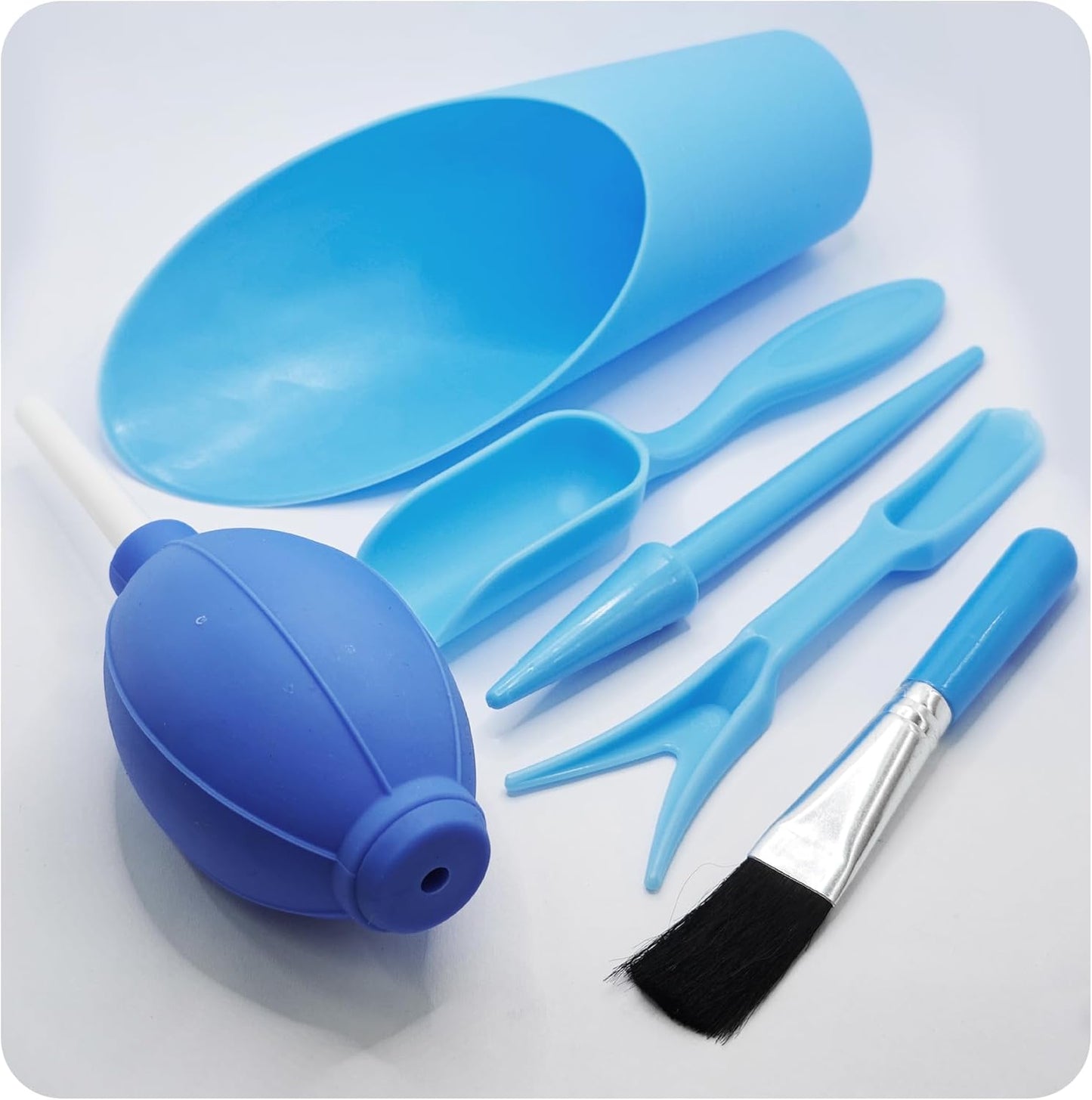 6Pcs Mini Succulent Tools Set, Garden Hand Tools Kit for Indoor Plant Care, Succulent Bonsai Miniature Garden Tool Set, Small Gardening Tools for Transplanting Digging Planting, Blue