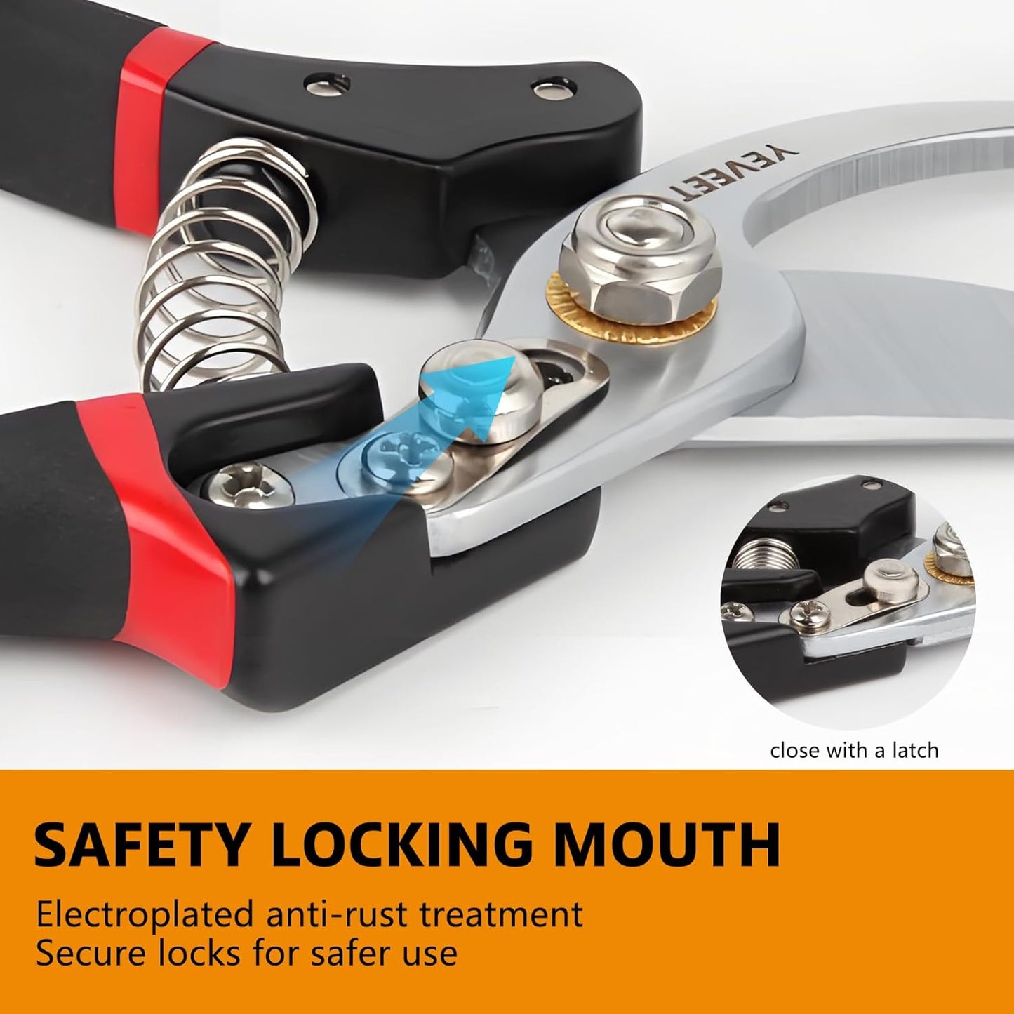 Pruning Shears, 8.5" Professional Garden Shears, SK5 Steel Hedge Clippers, Garden Clippers Handheld, Heavy Duty Garden Scissors Tools, Pruning Shears for Gardening Yard Roadside