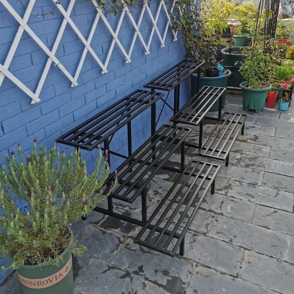Zhongma 3 Tier Sturdy Metal Plant Stand, L35.43 x W26 x H23.6 inch, Heavy Duty Plant Holder for Home Indoor and Outdoor, 660 LBS Capacity & Heavy Duty Construction