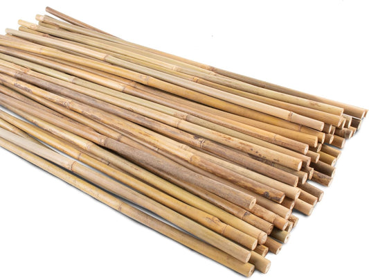 50Pcs Garden Stakes, 0.32”/16 Inch Bamboo Sticks，Natural Plant Stakes for Indoor and Outdoor Plants，Poles for Tomatoes, Beans, Potted Plants