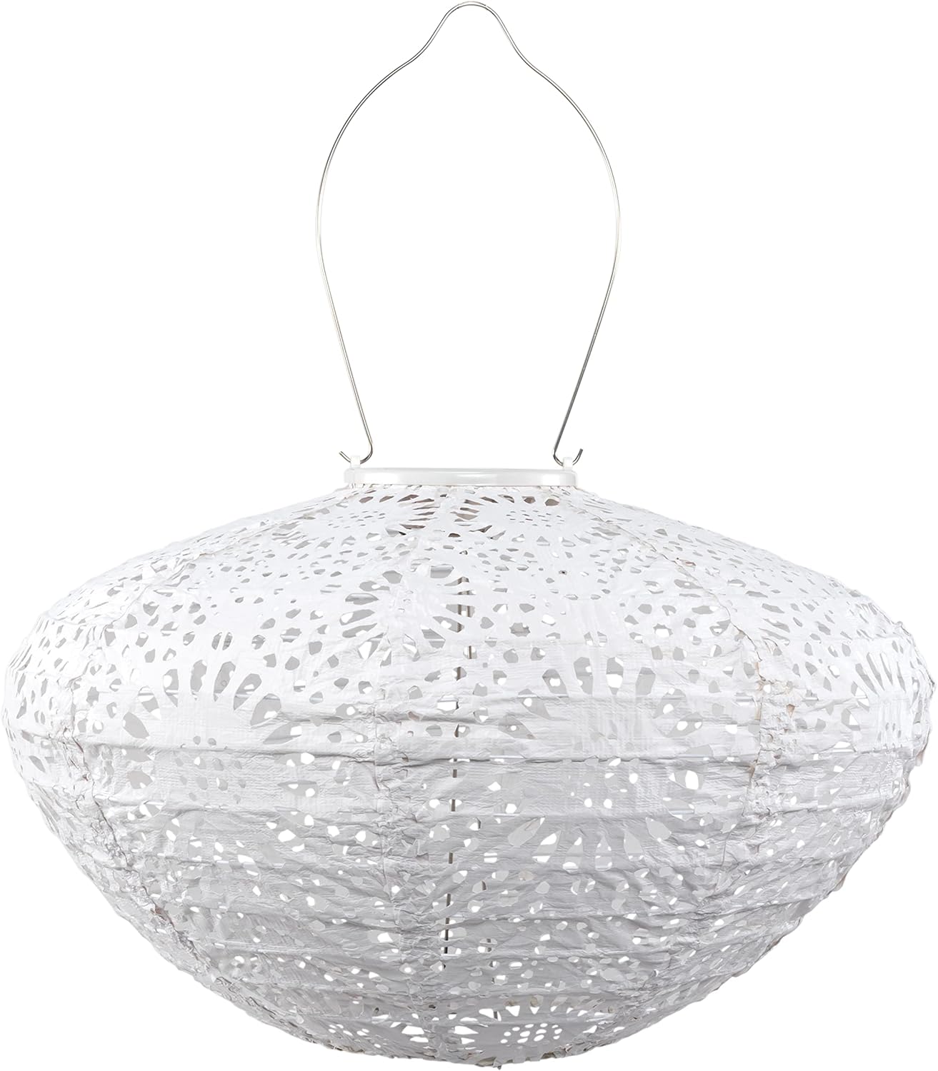 Allsop Soji Stella - Crown Chantilly Lace - 13" Outdoor Solar Latern - White