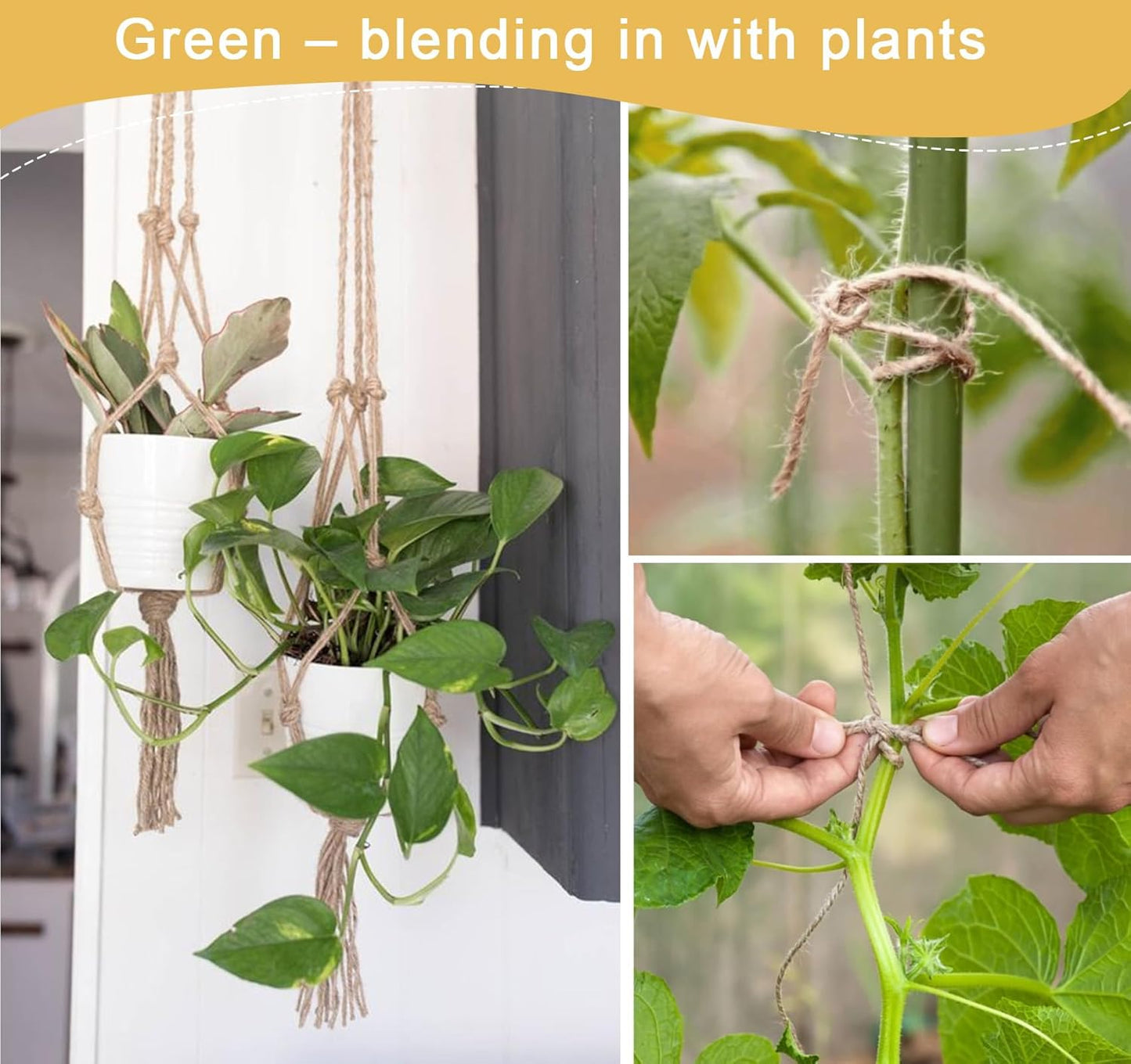 Garden Twine, 394 Feet 2mm Jute Twine, Baling Plant String for Climbing Plants,Tomatoes, Crafting Floristry 120-meter Natural Hemp Rope, 2mm