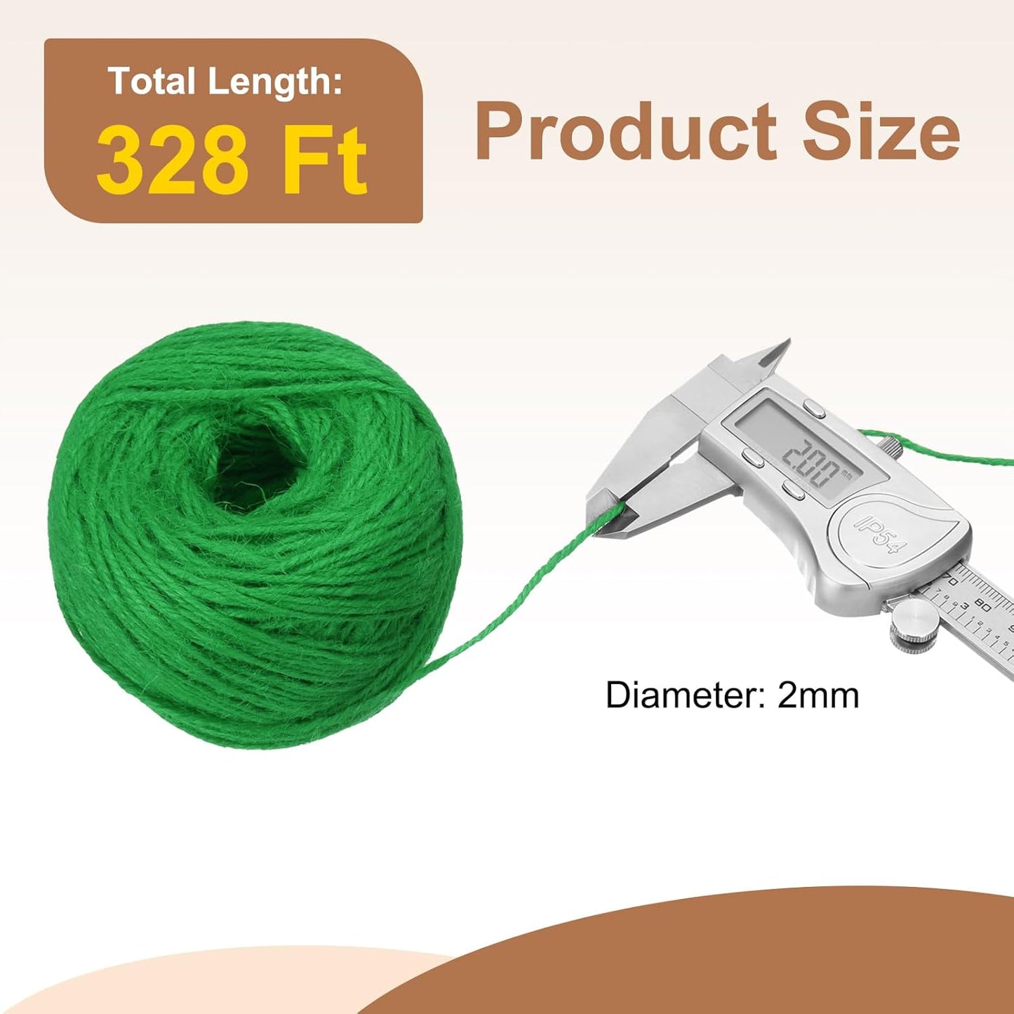 uxcell 328 Feet Natural Jute Twine String,2mm Thin Garden Twine Rope Colored Plant String Cord for DIY Art Crafts Gift Wrapping Decoration Packing Gardening Plant Hanger,Green