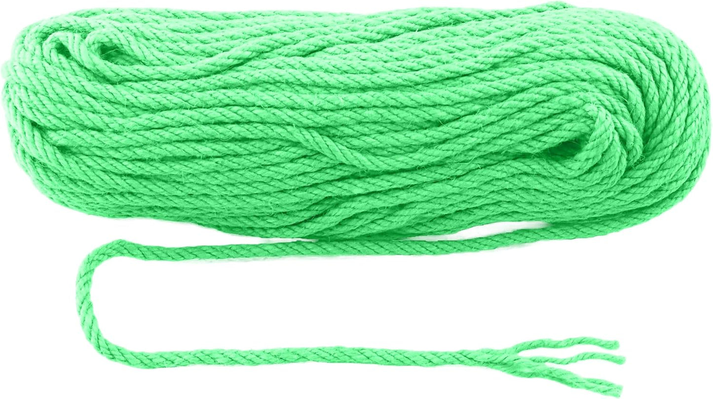 6mm x 150 Feet Light Green Jute Rope, Twine for Gardening Tomato Climbing Plant Tie Floristry Crafts Gift Wrapping Packing Decor