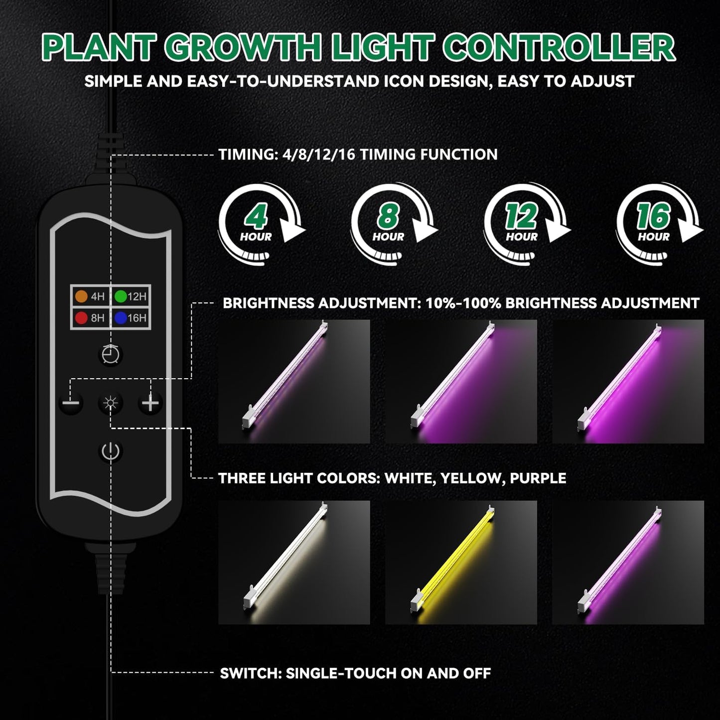 120 Cell Seed Starter Tray, Seed Starter Kit with Growth Light, 3.54-inch Humidity Dome Seedling Germinatio Starter Kit, Indoor Seed Germination Tray for Seed Reproduction and Seed Initiation