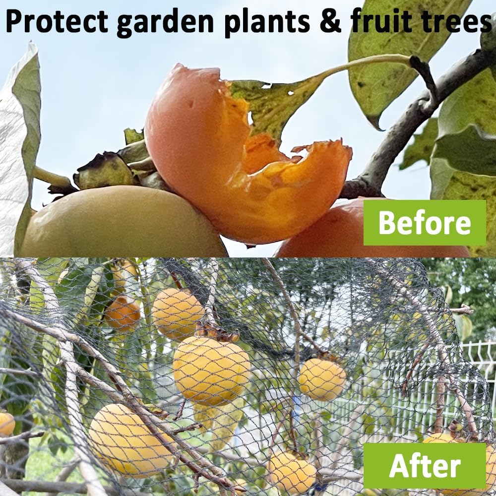 50 x 50 FT Bird Netting for Garden Woven Mesh Garden Netting for Plants, Vegetable, Fruit Trees, Blueberry Bushes, Strawberries Against Birds, Deer, Squirrels and Other Animals