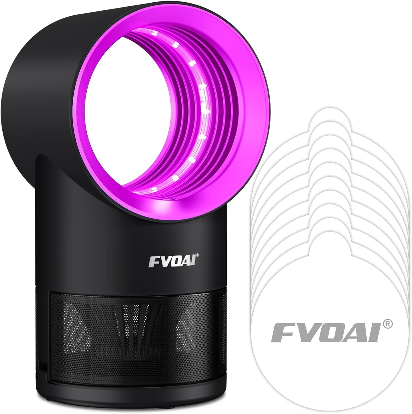 Fruit Fly Trap for Indoors, Fly Traps for Home Gnat Traps House Indoor, Indoor Insect Trap with Time Setting, 10 Sticky Glue Boards (Pink)