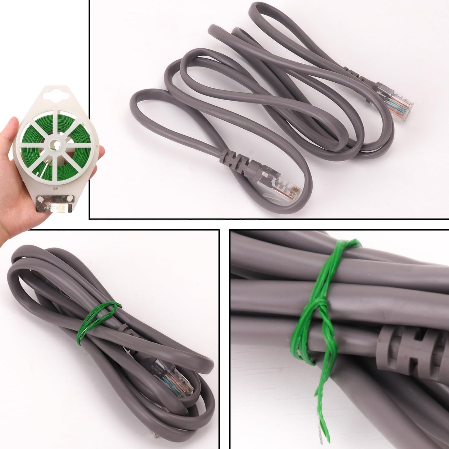 12 PCS Green Twist Ties - Each Reel 656 Feet Multipurpose Garden Plant Cable Ties for Indoor and Outdoor Plants, Green Cable Ties, Reusable Plant Wire for Patio, Lawn and Garden