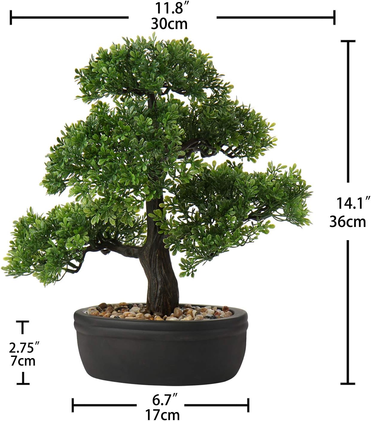 Artificial Bonsai Tree Juniper Faux Plants Indoor Small Fake Plants Decor with Ceramic Pots for Home Table Office Desk Bathroom Shelf Bedroom Living Room Farmhouse Decorations