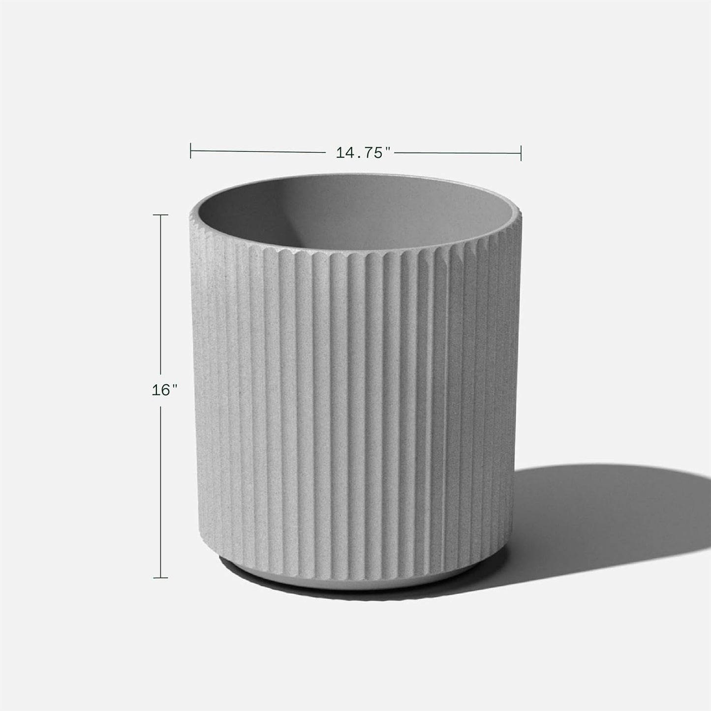 Veradek Demi Series Round Planter for Porch, Patio, Backyard | Durable Plastic-Stone Composite Material | Modern Décor for Tall Plants, Flowers