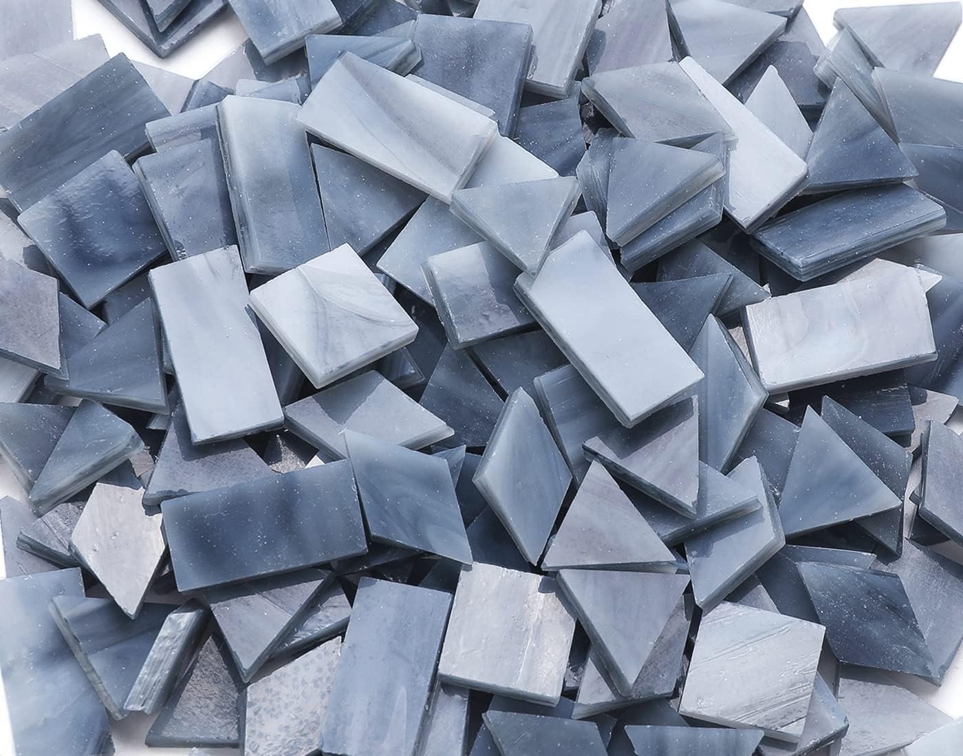 Lanyani Stained Glass Tiles for Mosaic, 200 Pieces Bulk Glass Mosaic Tile for Craft,Charcoal Grey