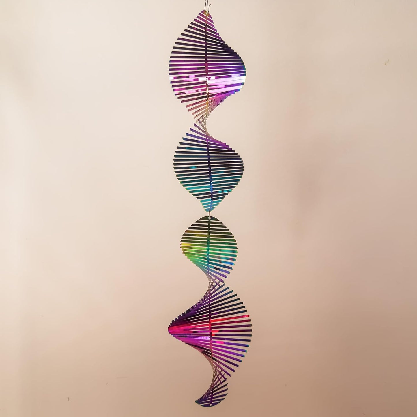 Wind Spinners Outdoor, 3D Helix Whirl, Gradient Multicolor, 24 inches Stainless Steel Metal, Hanging Wind Spinners, Garden, Yard Décor, Outside, Gifts for Women Mom Wife