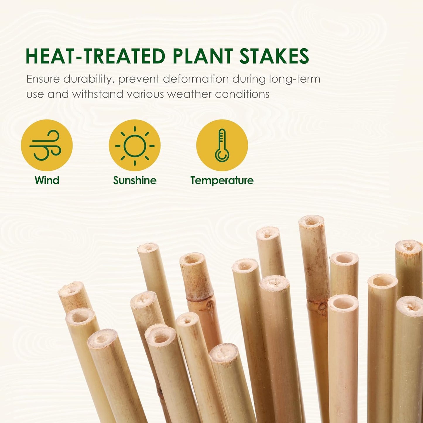 Bamboo Stakes 3ft, 50 Pack Bamboo Garden Stakes 3 Feet, Natural Plant Stakes for Tomatoes and Climbing Plant Support, Bamboo Sticks for Plants