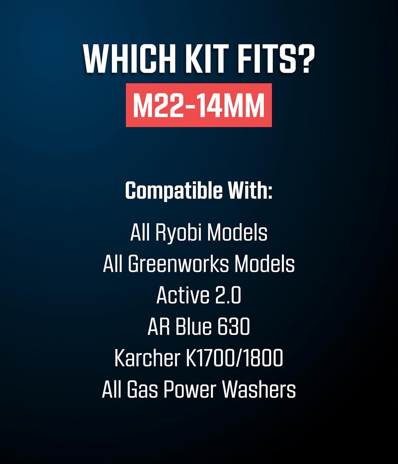 McKillans® M22-14mm Pressure Washer Quick Connect Kit, M22-14mm to 3/8" Male Female Quick Disconnect Kit for Power Washer (Stainless Steel)