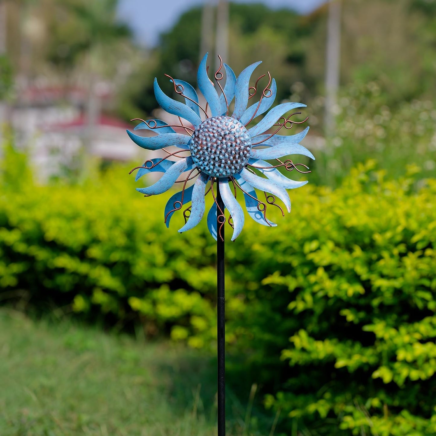 Wind Spinner Outdoor Decoration, 57”H*13”D Wind Sculptures Metal Yard Art Windmill, Pinwheels for Yard and Garden