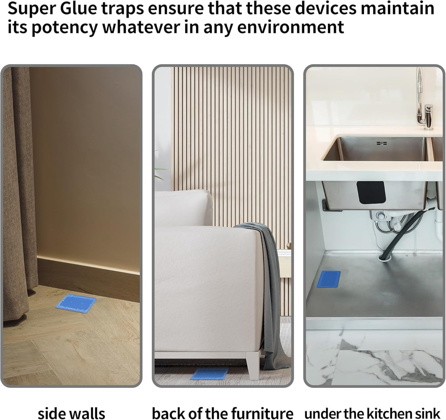 LULUCATCH Mouse & Insect Traps 16 Pack, Heavier Sticky Traps with Non-Toxic Glue for Small Mice & Insects. Sticky Mouse Traps Indoor, Easy to Set, Pet Safe Pest Control