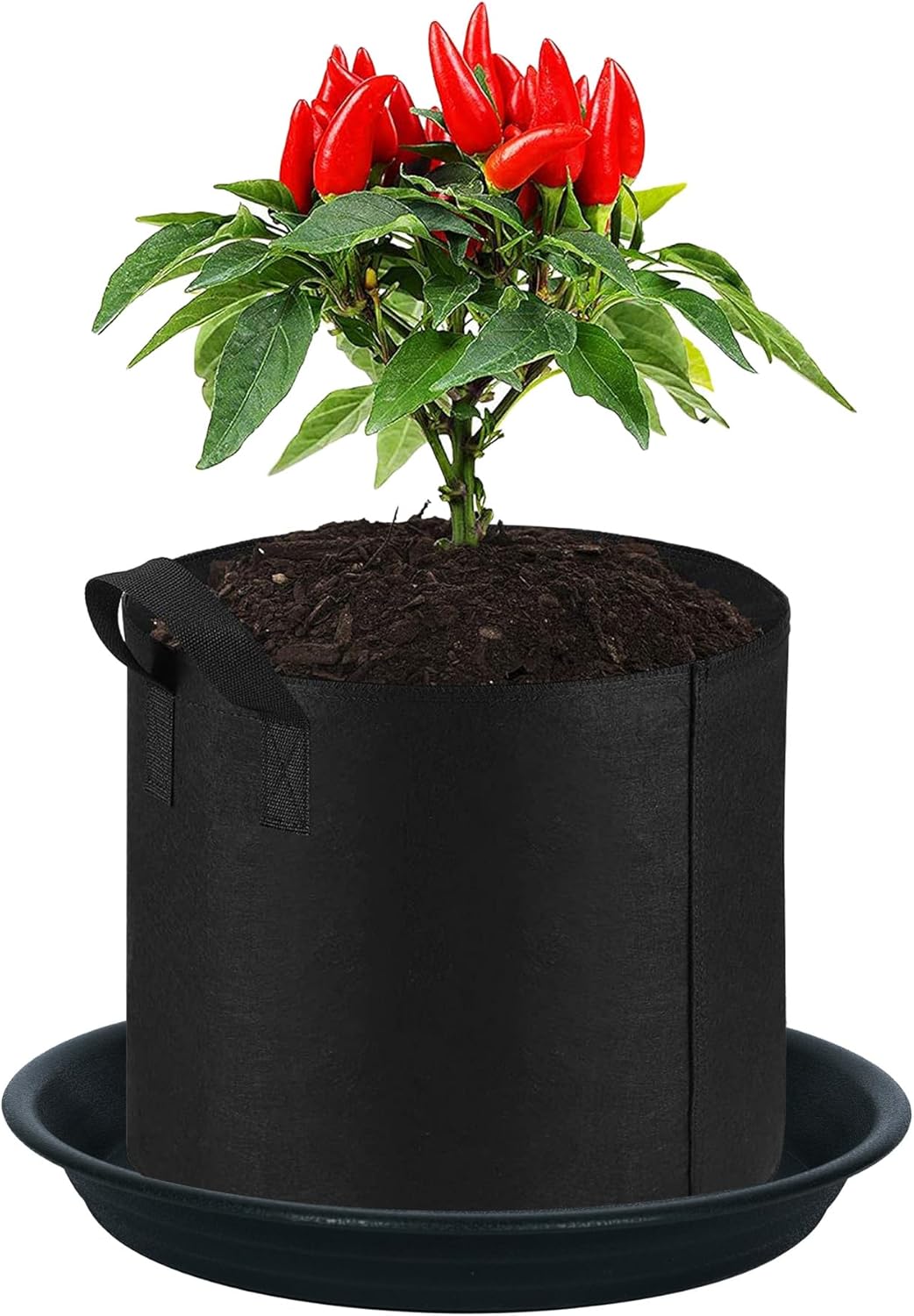 2 Pack Plant Saucer Drip Tray 13 14 inch, Large Plastic Flower Planter Saucers and Drip Trays for Indoors Outdoors, Heavy Durable Plant Plate Water Catcher (Black)