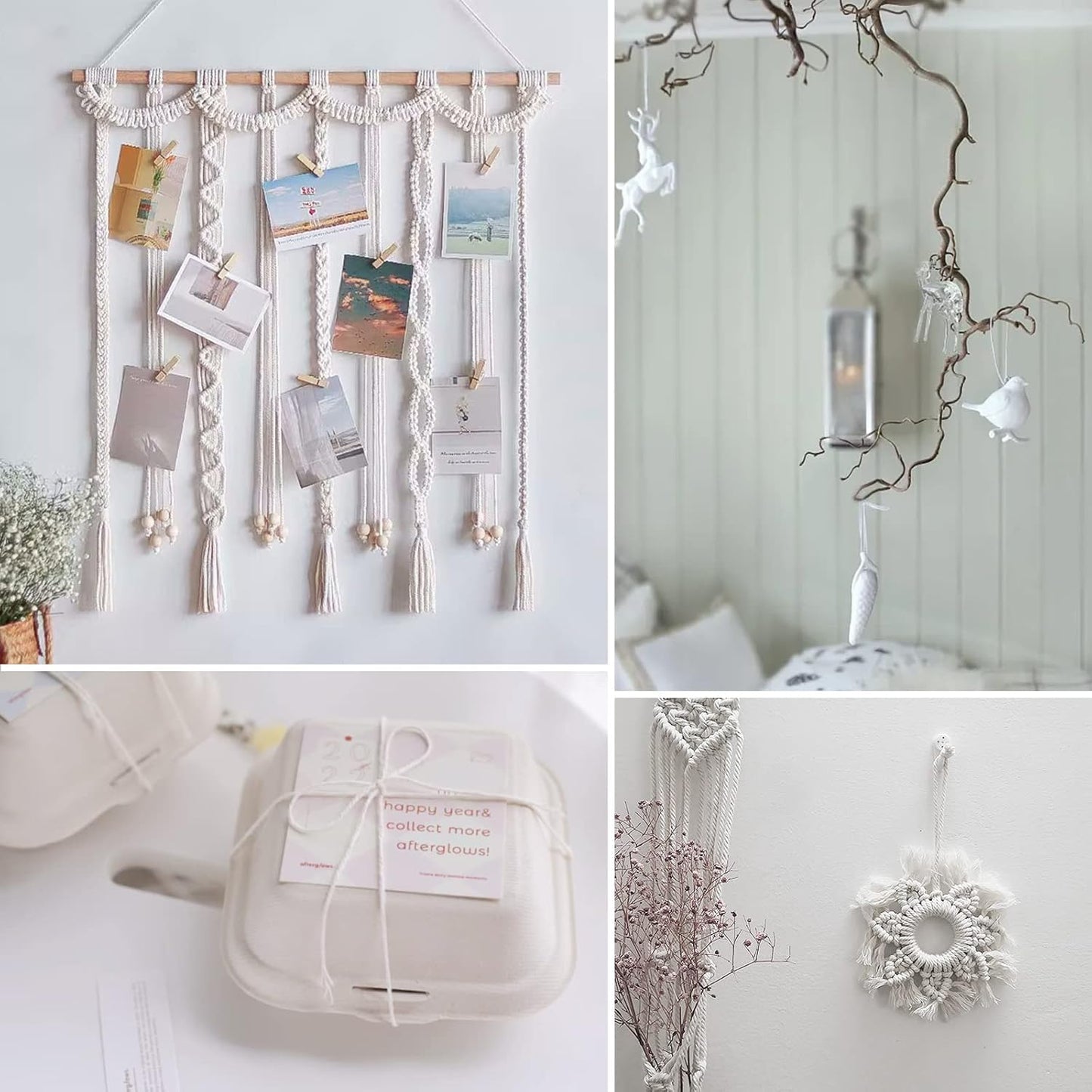 Anvin 984 Feet Cotton Twine Natural Jute Packing String - White for Bakers, Wrapping, Butchers, Baking, Arts and Crafts, Gardening (Pack of 3, 10 Ply 2mm Thick)