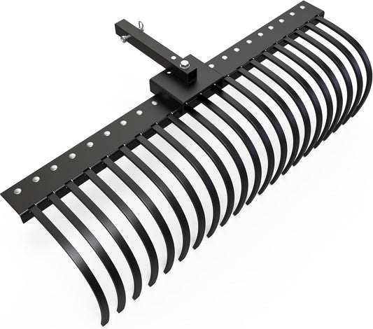 YITAMOTOR 5FT Tractors Rake 21 Pine Straw Rake Fits 2" Receiver for Lawn Tractors or ATV/UTV