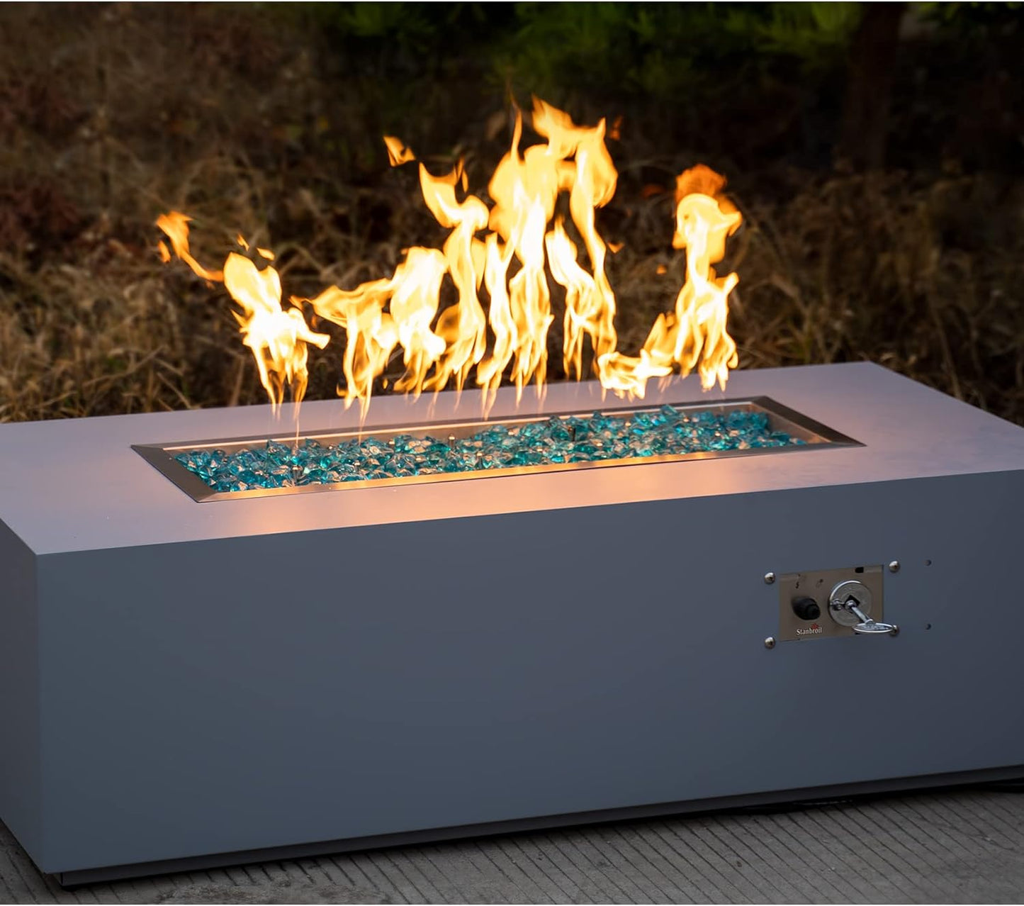 Stanbroil 48 x 14 Inch Upgrade Rectangle Fire Pit Jet Burner Pan, 304 SS Propane Gas Firepit for Outside DIY Fire Pit Table, High Flame, BTU 185,000 Max
