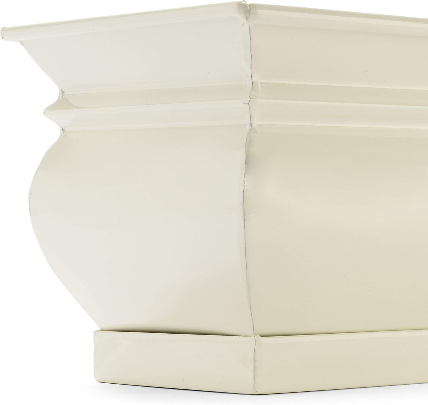 H Potter Herb Pots Indoor Planters with Drainage and Tray White Succulent Planter Window Sill Box Large Rectangular Outdoor Kitchen Flower Pot Garden Succulents Plants Ivory