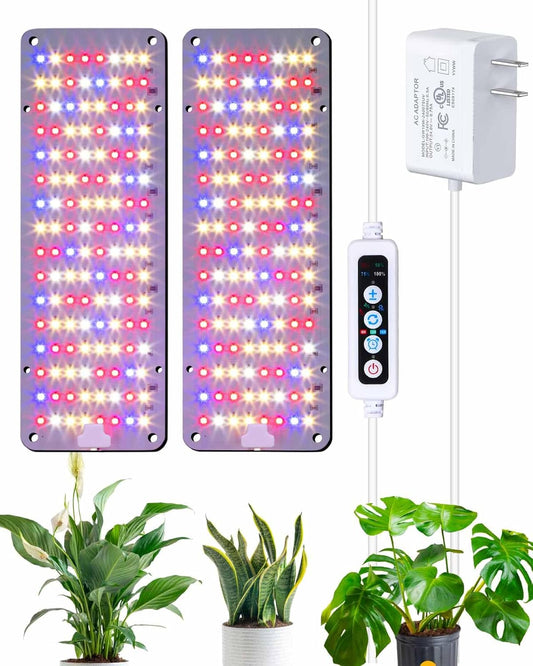 Grow Light, 0.04inch Ultra Thin Led Grow Lights for Indoor Plants Full Spectrum with Timer, Dimmable Plant Light for indoor growing, 3 Spectral Modes Grow Light Strip for Germination,Growth,20W