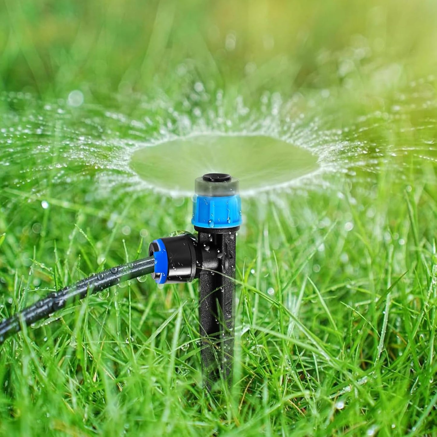 20PCS 1/4 inch Tubing Drip Irrigation Emitters Sprayer,360 Degree Drip Emitter Sprayer with Stake, Irrigation Dripper Sprinklers for Drip Irrigation System