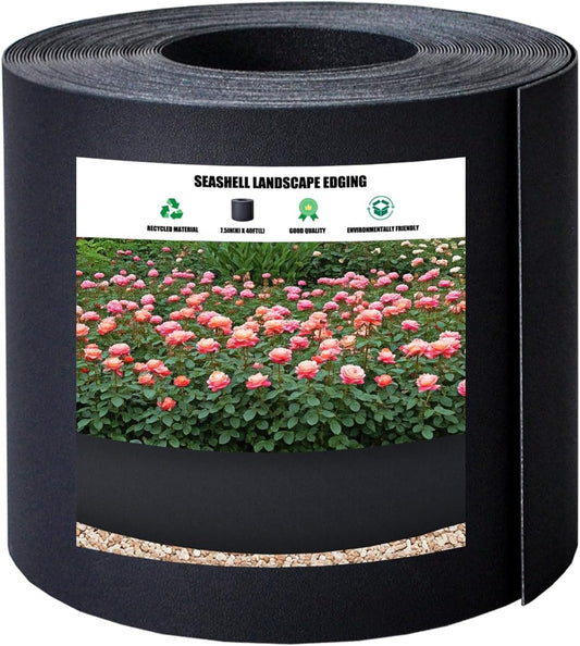 40ft Landscape Garden Edging 7.5 Inch Tall, Dark Gray