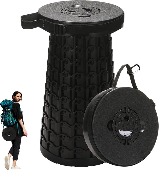 18-inch Heavy Duty Collapsible Stool - 800 lbs Capacity, 2.6 lbs Lightweight Portable Folding Stool for Camping, Travel, Music Festivals and Other Outdoor Events