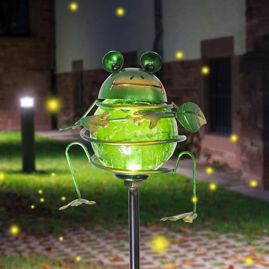 Bshine Solar Frog Garden Decorative Light, Outdoor Waterproof Solar Stake, Yard Decoration for Paths, Landscape, Pathways, Lawn Ornaments, Gift for Mom, Gardening Gift for Frog Lovers