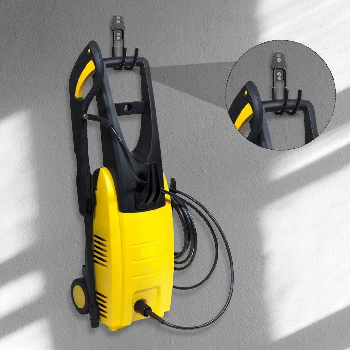 3-H Garden Hose Holder Wall Mount 2 Pack,Solid Steel Hose Hanger,Perfect for Hanging Outdoor Air Hose,Ropes,Pipes,Garden Tools,Ladders,Bikes,Bulk Items(Black)