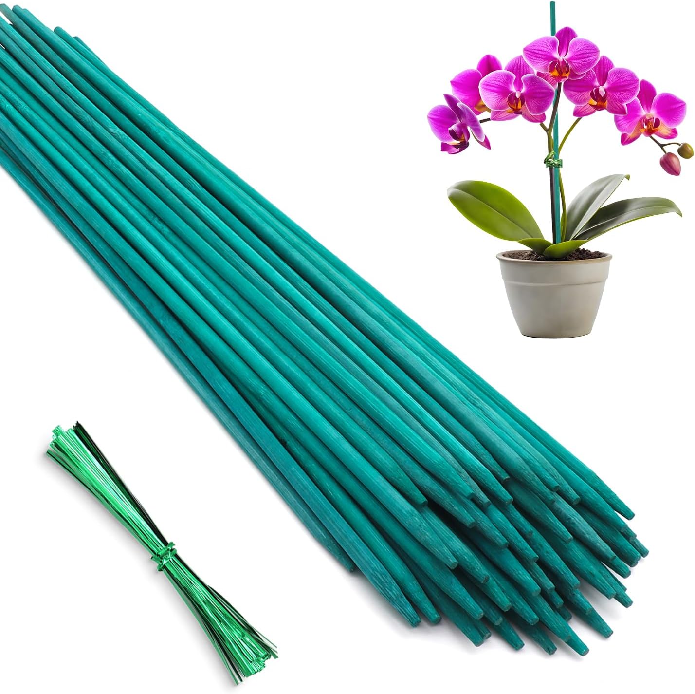 Bamboo Plant Stakes 50PCS, 18Inch Natural Bamboo Stakes Garden Stakes, HAINANSTRY Plant Sticks Support for Indoor and Outdoor Plants, Stakes for Gardening, Orchid Tomato Vegetable Stakes for Garden